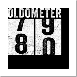 80Th Birthday Gift Funny Oldometer 7980 80 Years Old Posters and Art